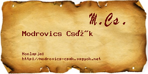 Modrovics Csák névjegykártya